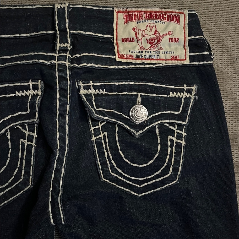 True Religion Low Rise Skinny Jeans with Thick Stitching